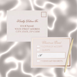 Professionelle Blush-Folie-Feiertags-Antwortkarte Folien Feiertagspostkarte