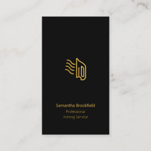 Professionelle Bügelservices Schwarz Gold elegant Visitenkarte