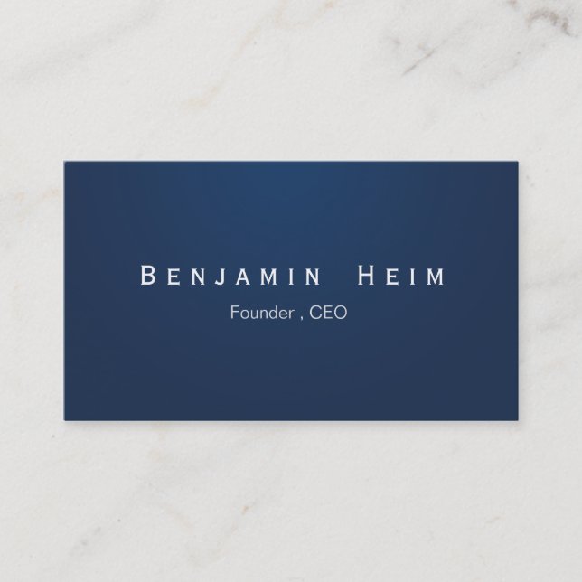 Professionelle Business Visitenkarten Navy Blue Visitenkarte (Vorderseite)