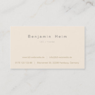 Professionelle Business Visitenkarten peach / gold Visitenkarte