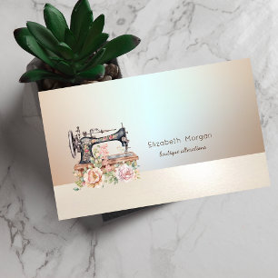 Professionelle einfache Vintage-Blumen-Nähmaschine Visitenkarte