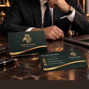 Professionelle elegante Löwen-Logo Visitenkarte