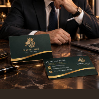 Professionelle elegante Löwen-Logo Visitenkarte