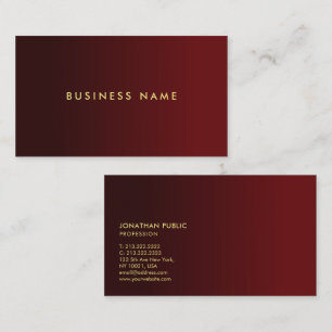 Professionelle elegante moderne rote und goldene V Visitenkarte
