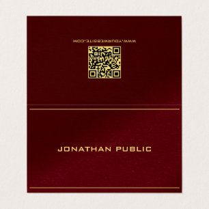 Professionelle elegante Vorlage Gold Text gefaltet Visitenkarten