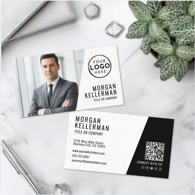 Professionelle Foto-QR-Code Firma Ihr Logo Visitenkarte (Professional Photo QR Code Company Your Logo Business Card)