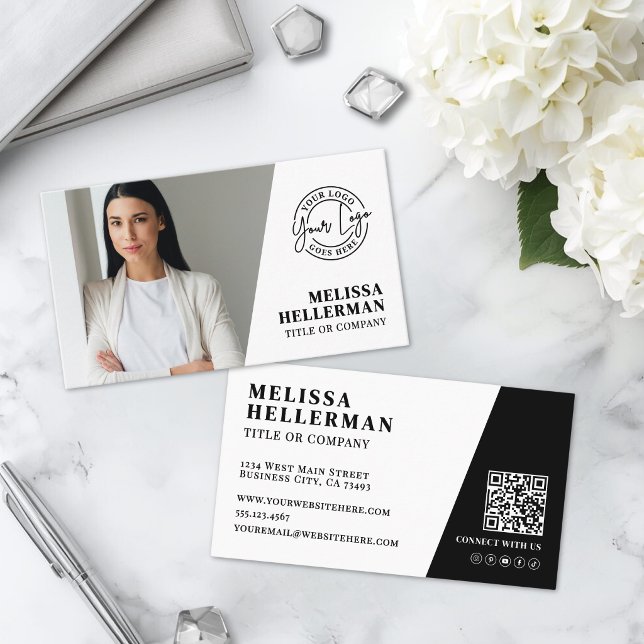 Professionelle Foto-QR-Code-Firma Ihr Logo Visitenkarte (Professional Photo QR Code Company Your Logo Business Card)