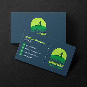 Professionelle Grün Blau Rasenpflege Gartenpflege Visitenkarte
