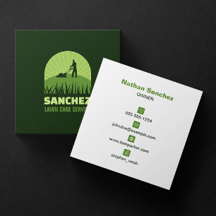 Professionelle grüne Rasenpflege-Gartengestaltung- Quadratische Visitenkarte