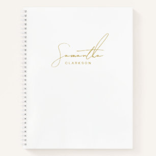 Professionelle handgeschriebene Gold-Schrift-Typog Notizbuch