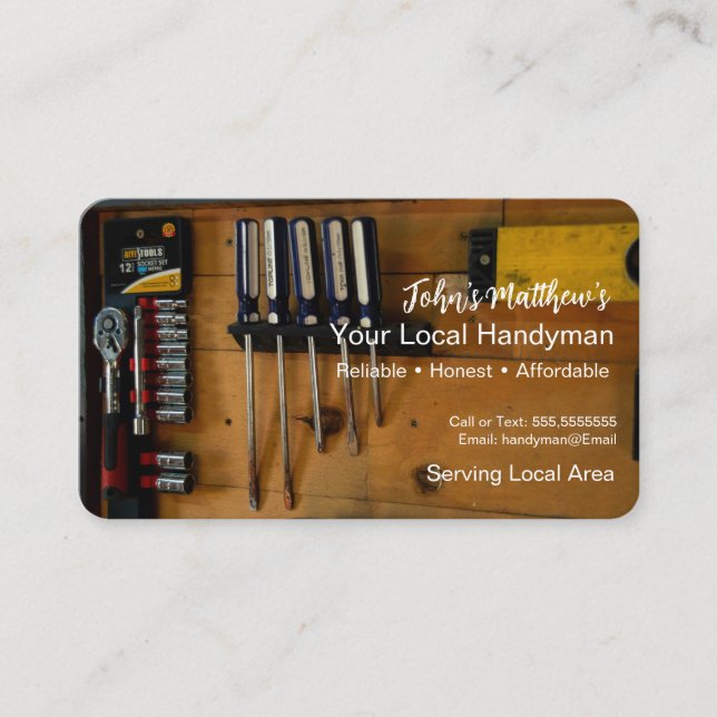 Professionelle Handwerker Visitenkarte Vorlage (Vorderseite)