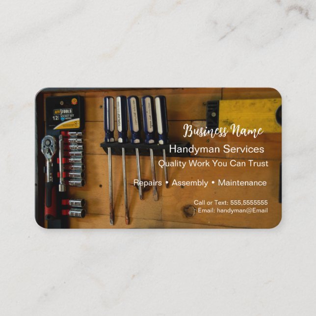 Professionelle Handwerker Visitenkarte Vorlage (Vorderseite)