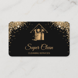 Professionelle Hausreinigung Rose Gold Glitter Bus Visitenkarte