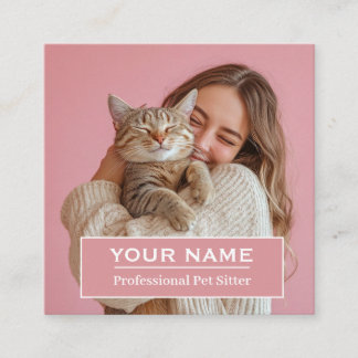 Professionelle Haustiersitter-Foto-Anpassung  Quadratische Visitenkarte
