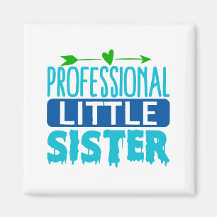 Professionelle kleine Schwester Blaue Farbtropfen Magnet