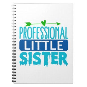 Professionelle kleine Schwester Blaue Farbtropfen Notizblock