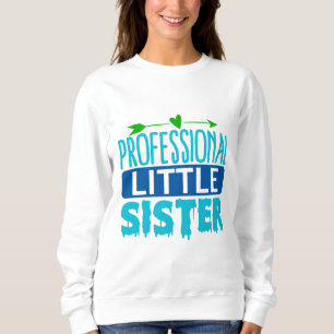Professionelle kleine Schwester blaue Farbtropfen Sweatshirt