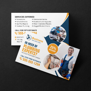 Professionelle Klempnerreparatur Installateur Blau Visitenkarte