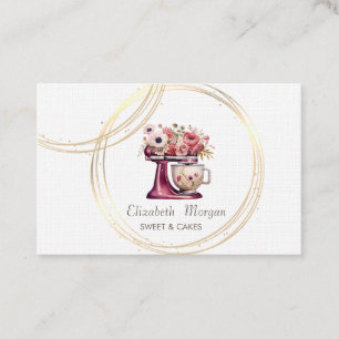 Professionelle Kreise Florale Rote Kuchenzubereitu Visitenkarte
