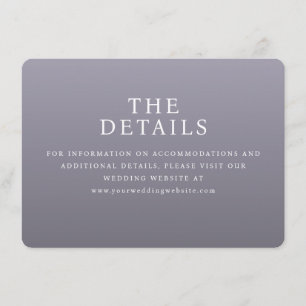 Professionelle Lavendel-Minimalistische Hochzeitsw Begleitkarte