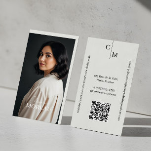 Professionelle Minimale Elegante Moderne Foto-QR-C Visitenkarte