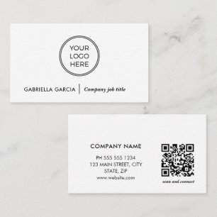 Professionelle Minimale QR-Code-Logo Visitenkarte