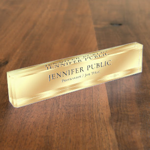 Professionelle moderne elegante Gold-Vorlage Namensplakette