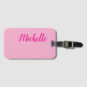 Professionelle moderne Handschrift Name rosa weiß Gepäckanhänger