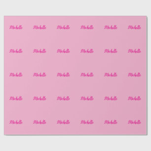 Professionelle moderne Handschrift Name rosa weiß Geschenkpapier