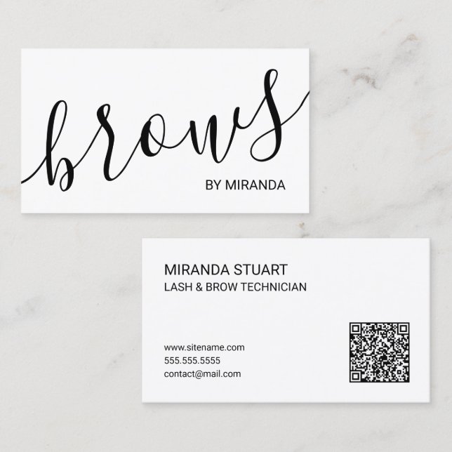 Professionelle moderne Script Wimpern- und Augenbr Visitenkarte (Vorne/Hinten)