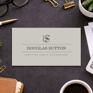 Professionelle Monogramm-Buchhalter CPA Taupe Visitenkarte