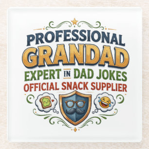 Professionelle Opa-Väter-Witze & Snacks Glasuntersetzer