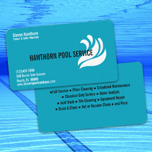 Professionelle Poolreinigung und -wartung Visitenkarte