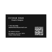 Professionelle QR-Code-Schwarze klassische Visiten