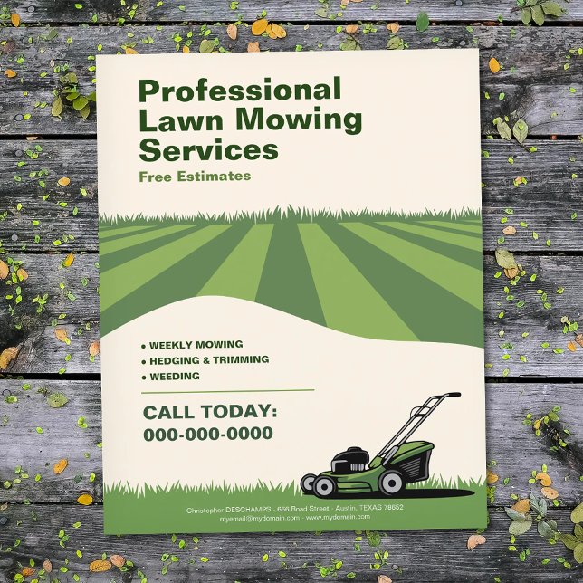 Professionelle Rasenmähdienste Flyer (Professional Lawn Mowing Services Flyer)