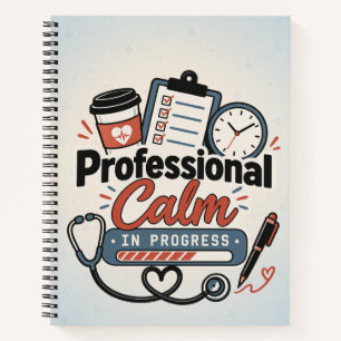 Professionelle Ruhe in Arbeit Lustiges Geschenk Notizbuch