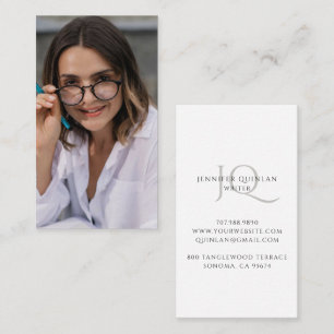 Professionelle Schreiber-Foto-Signatur-Monogramm Visitenkarte