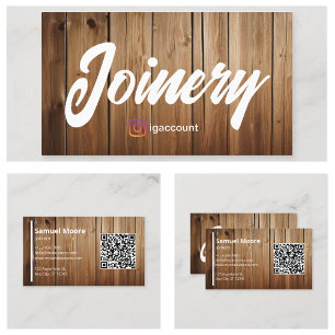 Professionelle Schreinerei-Vorlagen QR-Code Visitenkarte
