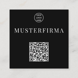 Professionelle Schwarz Weiße QR Code Visitenkarte