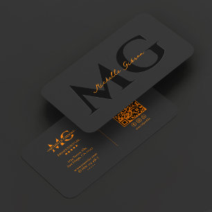 Professionelle schwarze orangefarbene minimale Ini Visitenkarte