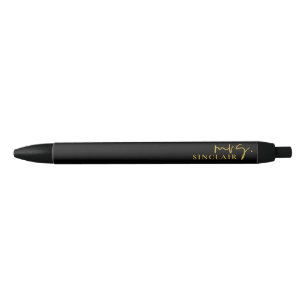 Professionelle schwarze und goldene Schrift elegan Kugelschreiber