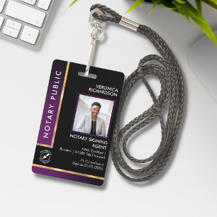 Professionelle schwarze und violette QR Notar Foto Ausweis