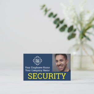 Professionelle Sicherheitsdienst-Foto-ID auf Blau Visitenkarte