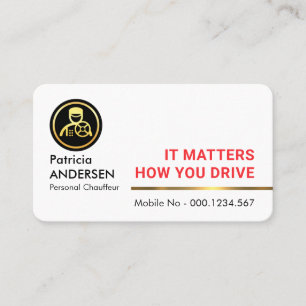 Professionelle stilvolle goldene Chauffeur-Linie Visitenkarte