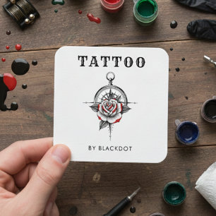Professionelle Tattoo-Shop-Tattoos Studio QR-Code Quadratische Visitenkarte
