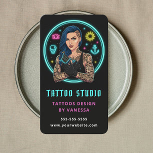 Professionelle Tattoo-Studio-Marketing für Tätowie Visitenkarte