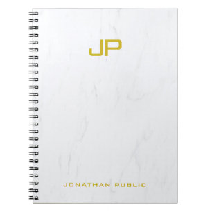 Professionelle trendige Gold-Monogramm-Marmor-Vorl Notizblock