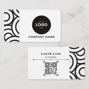 Professionelle Unternehmenslogo- & QR-Code-Geschäf Visitenkarte