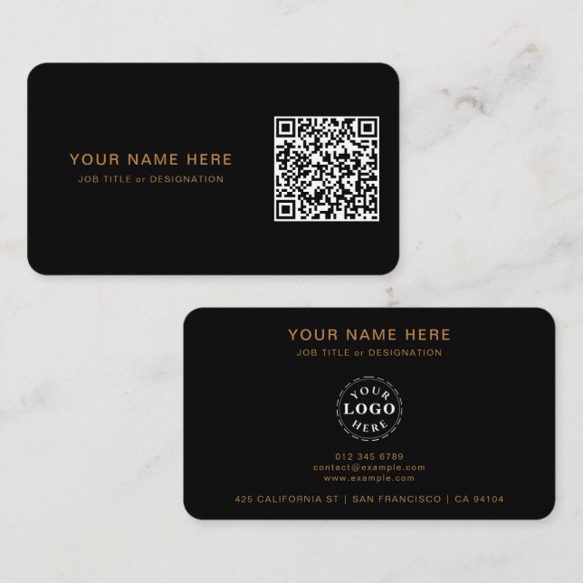 Professionelle Visitenkarte mit QR-Code und Logo (Vorne/Hinten)