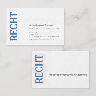 Professionelle Visitenkarten blau und weiß Visitenkarte